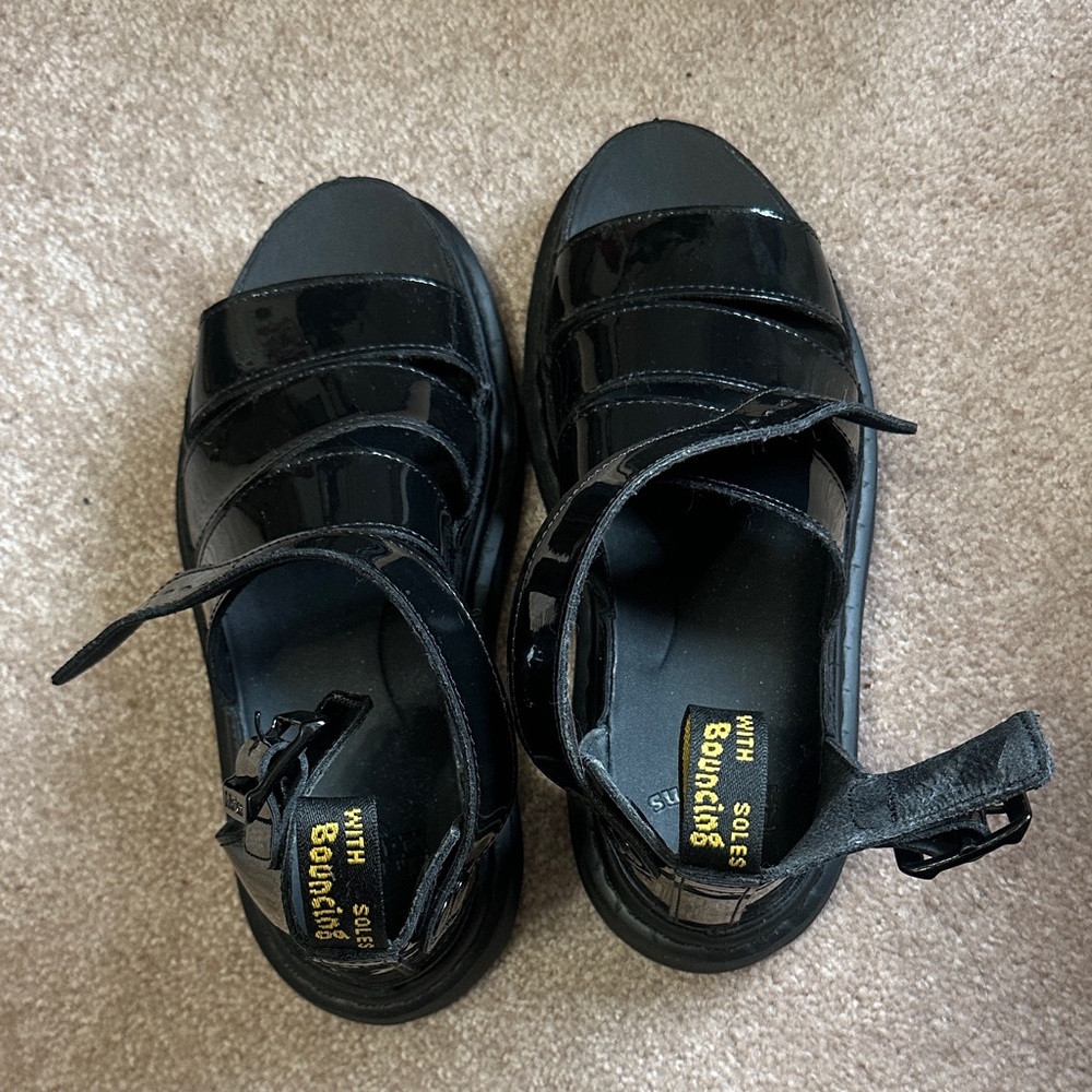 Dr. Martens Clarissa II Black Patent Leather Sandals - Picture 2 of 9